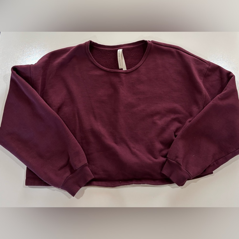 Babaton Burgundy Crewneck Pullover Sweatshirt